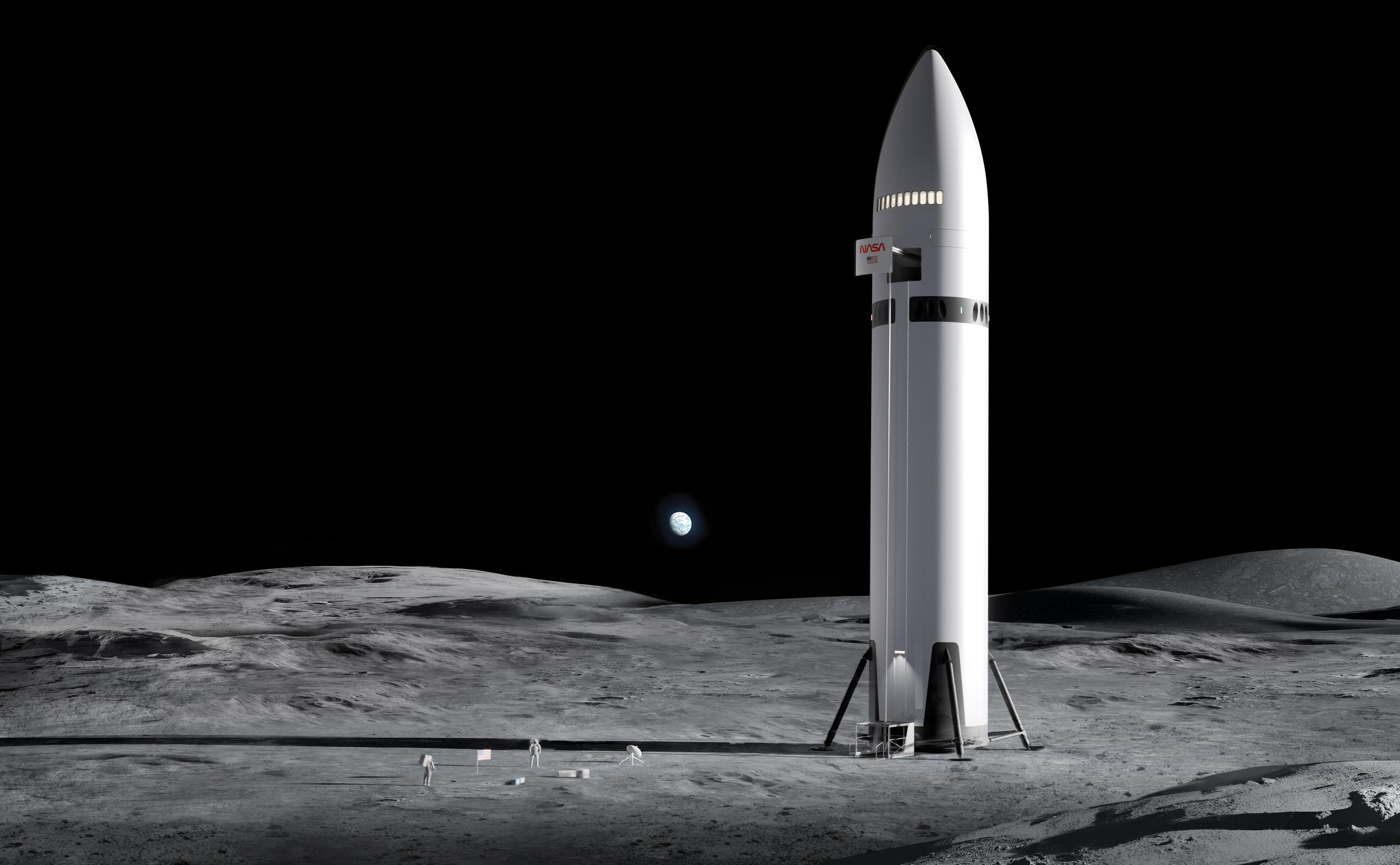 Starship on the lunar surface